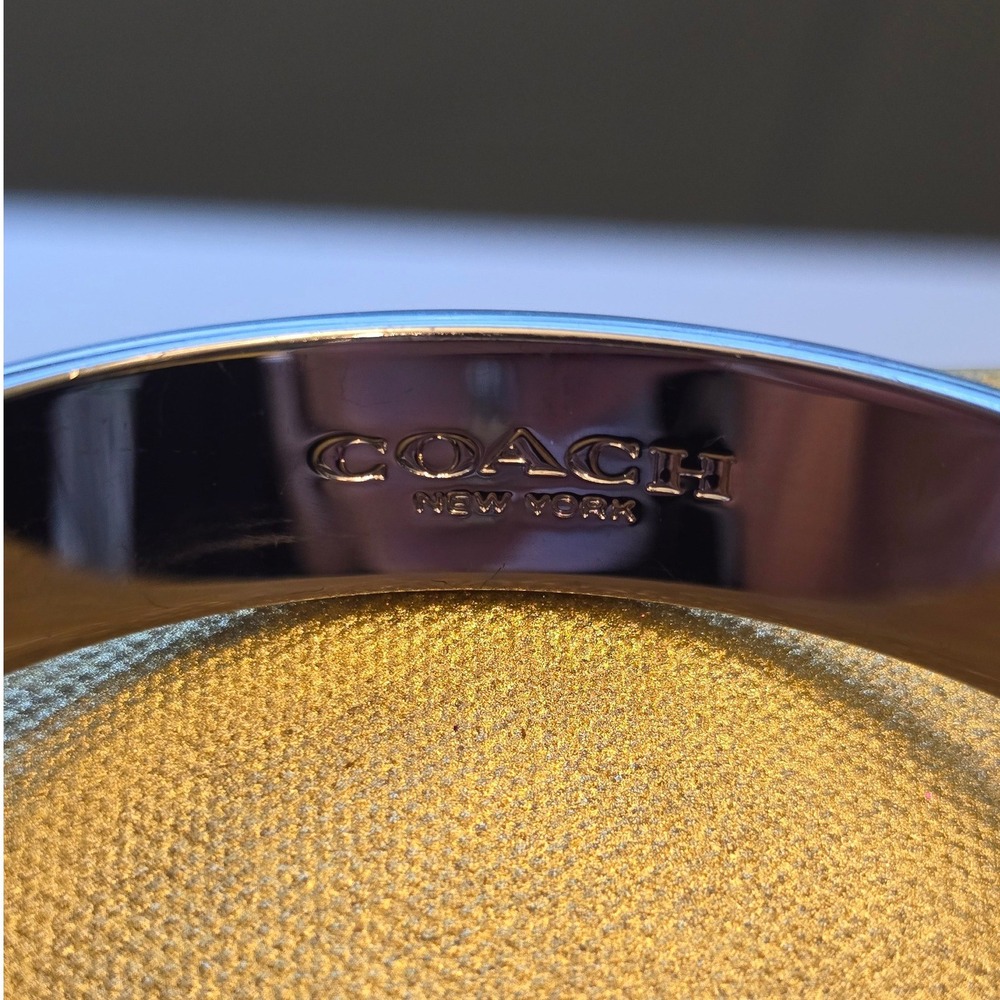 Coach Signature C Cutout Glitter Enamel Bangle Bracelet Women OS - Picture 5 of 7